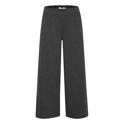ICHI Gray Recycled Polyester Flared Pants ICHI