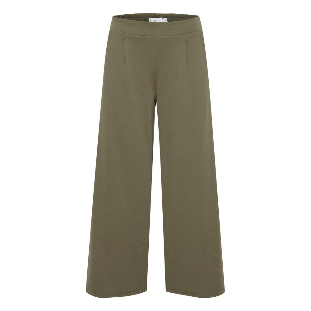 ICHI Green Recycled Polyester Flared Pants ICHI