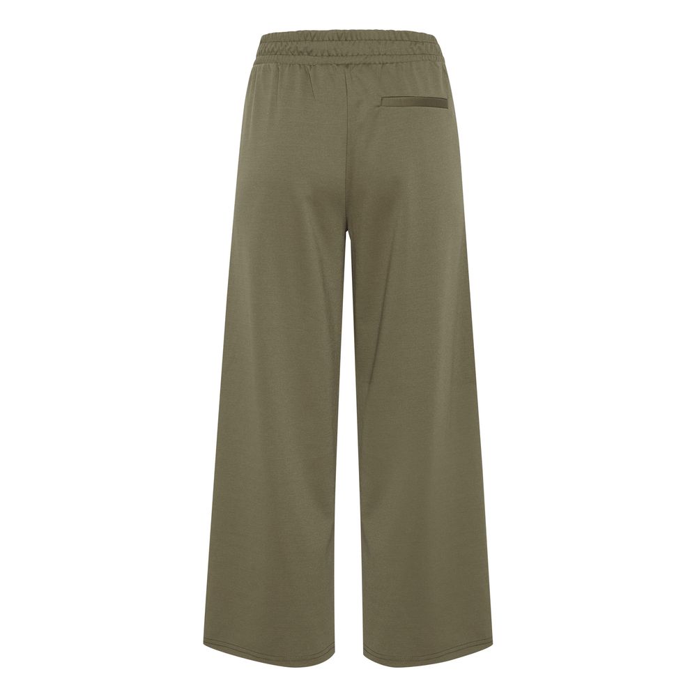 ICHI Green Recycled Polyester Flared Pants ICHI