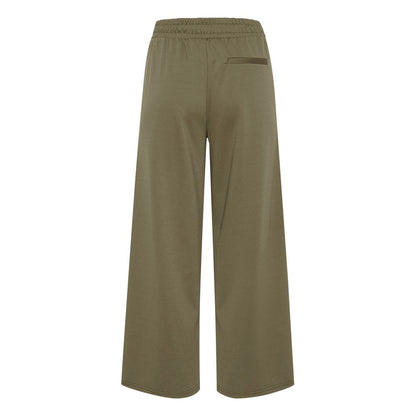 ICHI Green Recycled Polyester Flared Pants ICHI