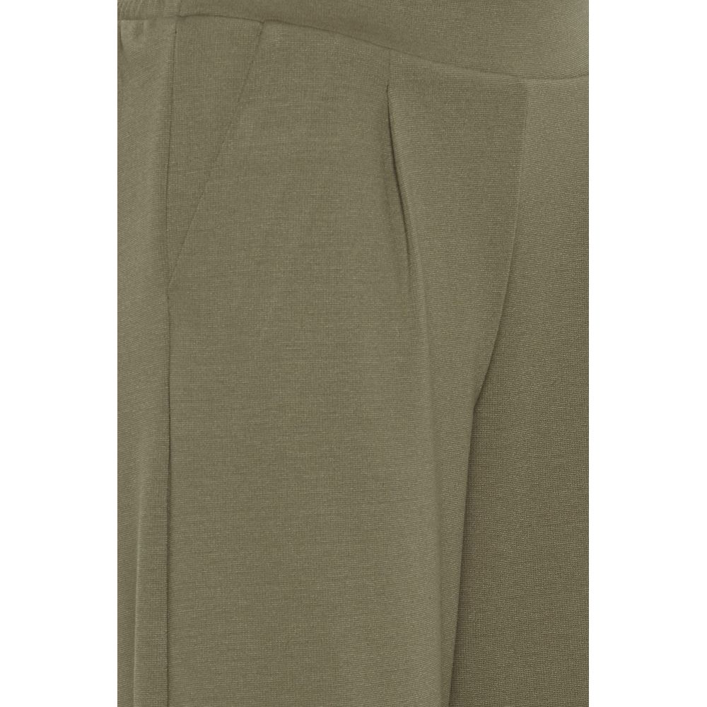 ICHI Green Recycled Polyester Flared Pants ICHI