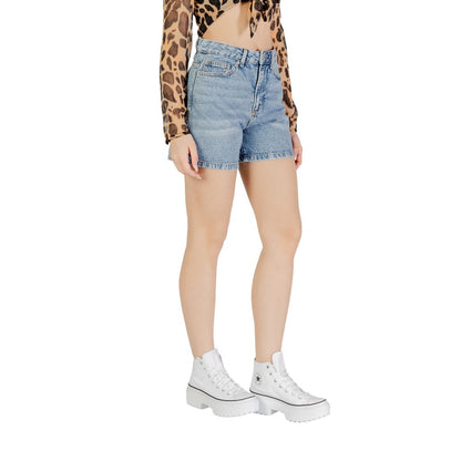 ICHI Light Blue Cotton Shorts ICHI