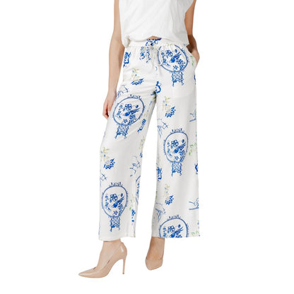 ICHI White Viscose Pant ICHI