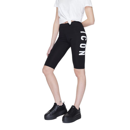 Icon Black Cotton Bermuda Shorts Icon