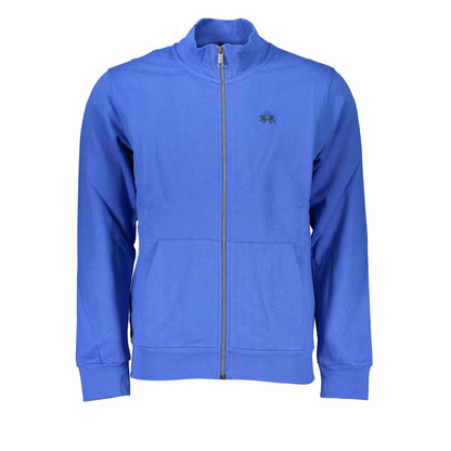 La Martina Blue Cotton Men Sweatshirt