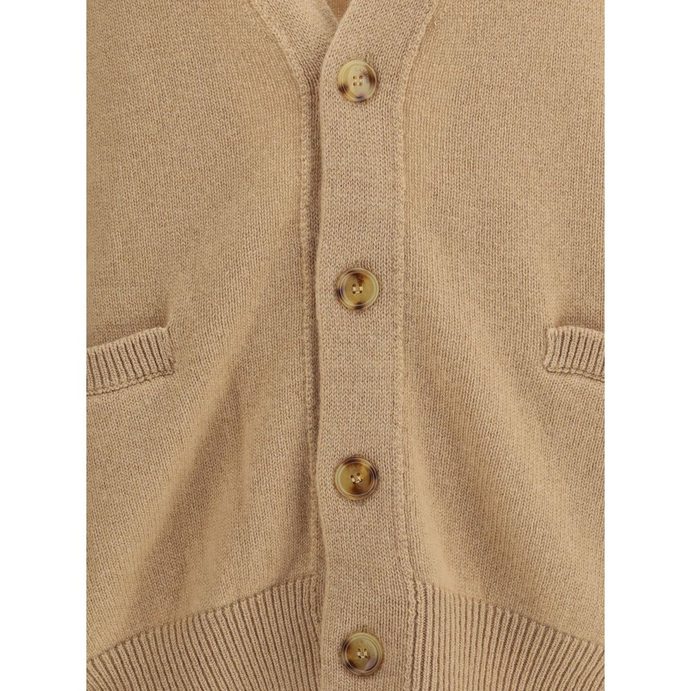 Laneus Beige Merino Wool Cardigan Laneus