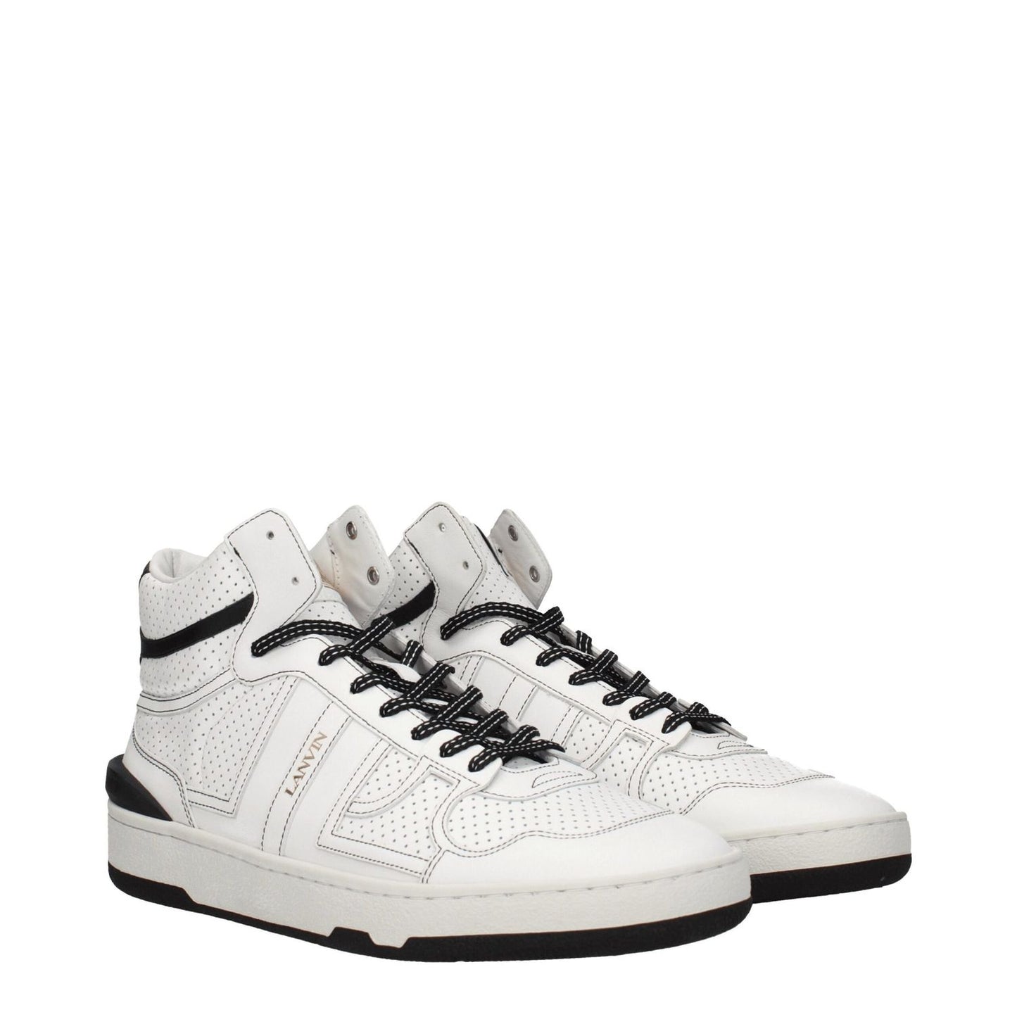 Lanvin White Leather High Top Sneakers Lanvin