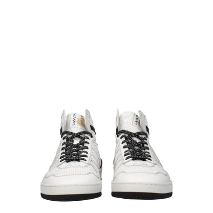 Lanvin White Leather High Top Sneakers Lanvin