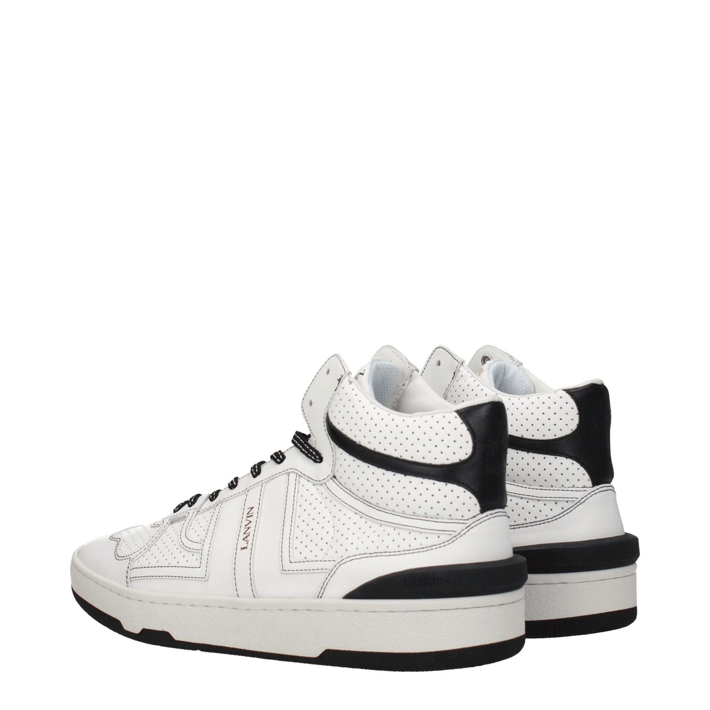 Lanvin White Leather High Top Sneakers Lanvin