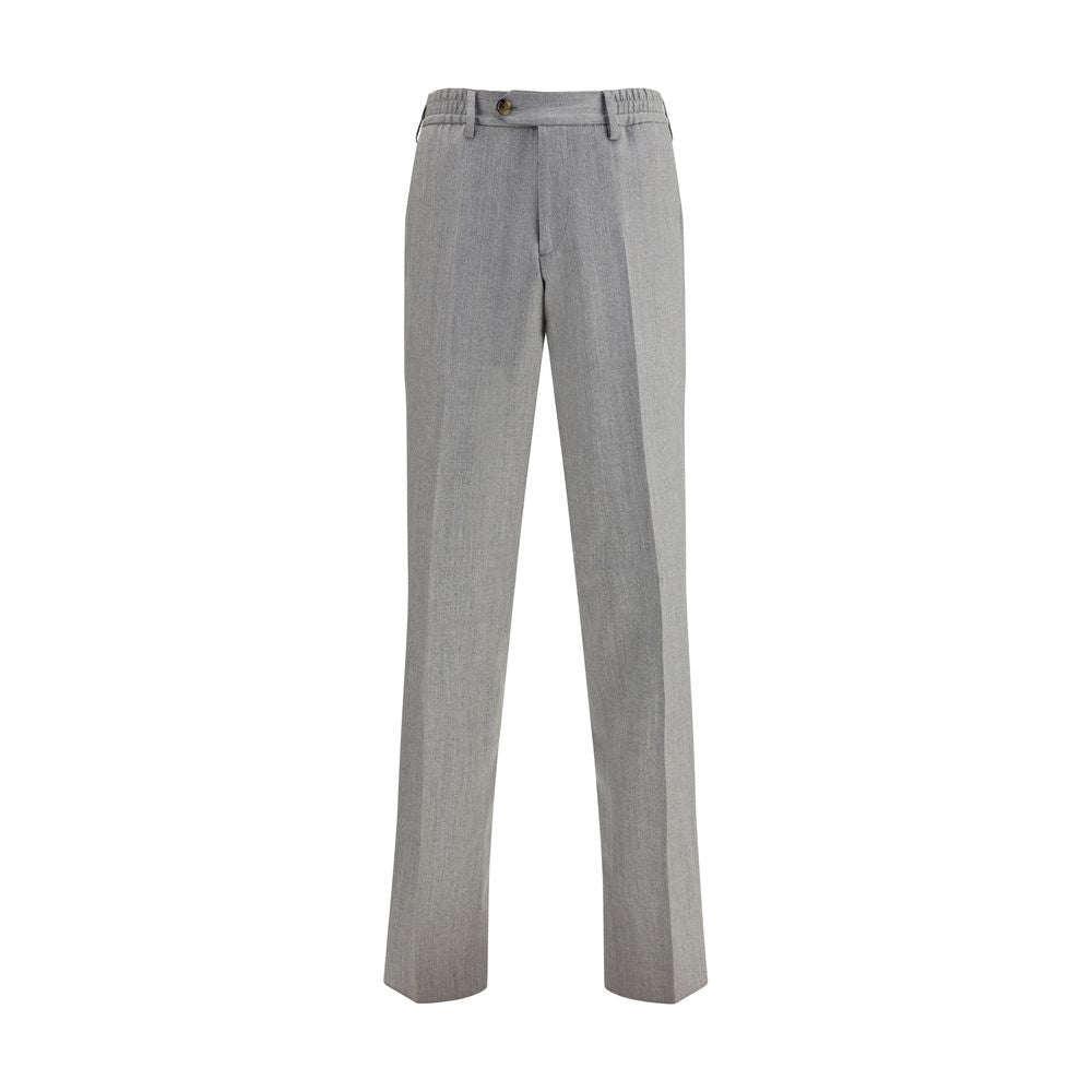 Lardini Gray Fleece Wool Chino Pants Lardini
