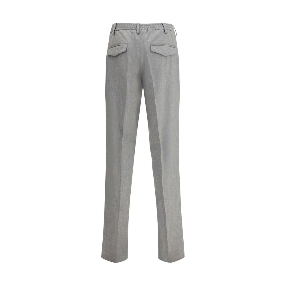 Lardini Gray Fleece Wool Chino Pants Lardini