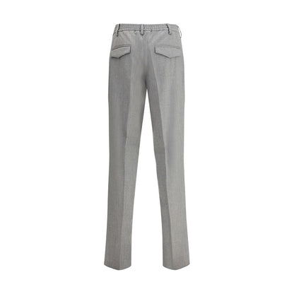 Lardini Gray Fleece Wool Chino Pants Lardini