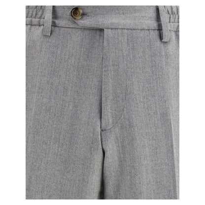 Lardini Gray Fleece Wool Chino Pants Lardini