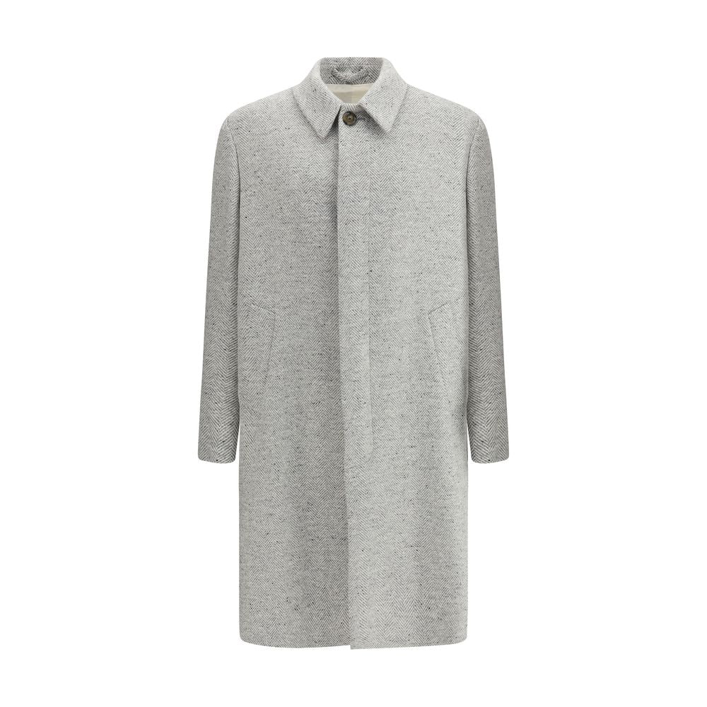 Lardini Gray Fleece Wool Coat Lardini