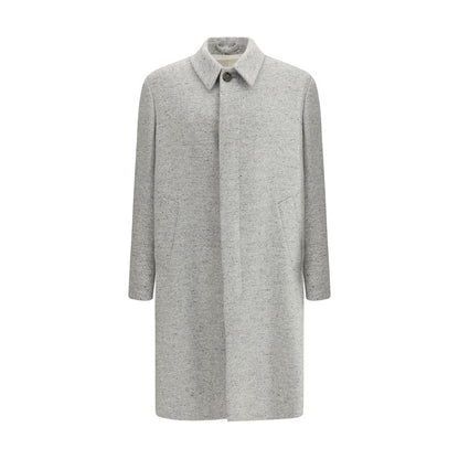 Lardini Gray Fleece Wool Coat Lardini