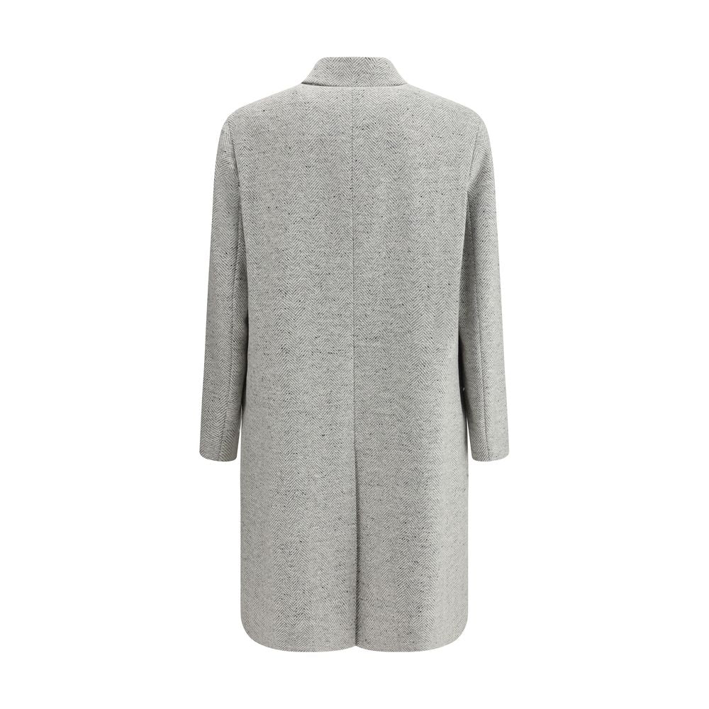 Lardini Gray Fleece Wool Coat Lardini