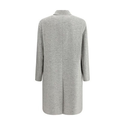 Lardini Gray Fleece Wool Coat Lardini