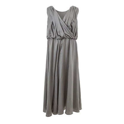 Lardini Gray Silk Casual Dress Lardini