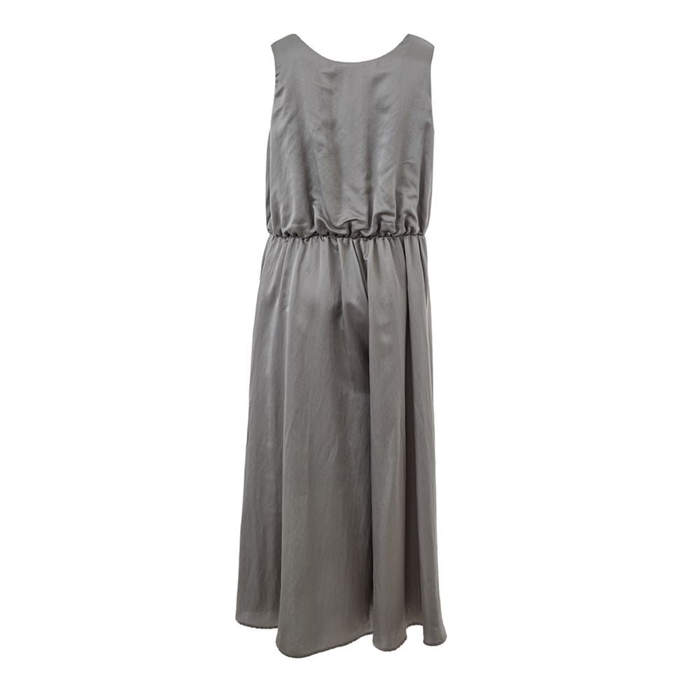 Lardini Gray Silk Casual Dress Lardini