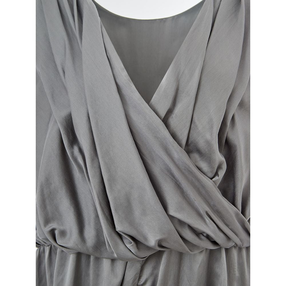 Lardini Gray Silk Casual Dress Lardini