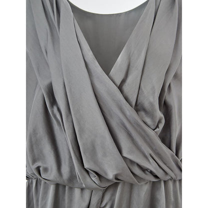 Lardini Gray Silk Casual Dress Lardini
