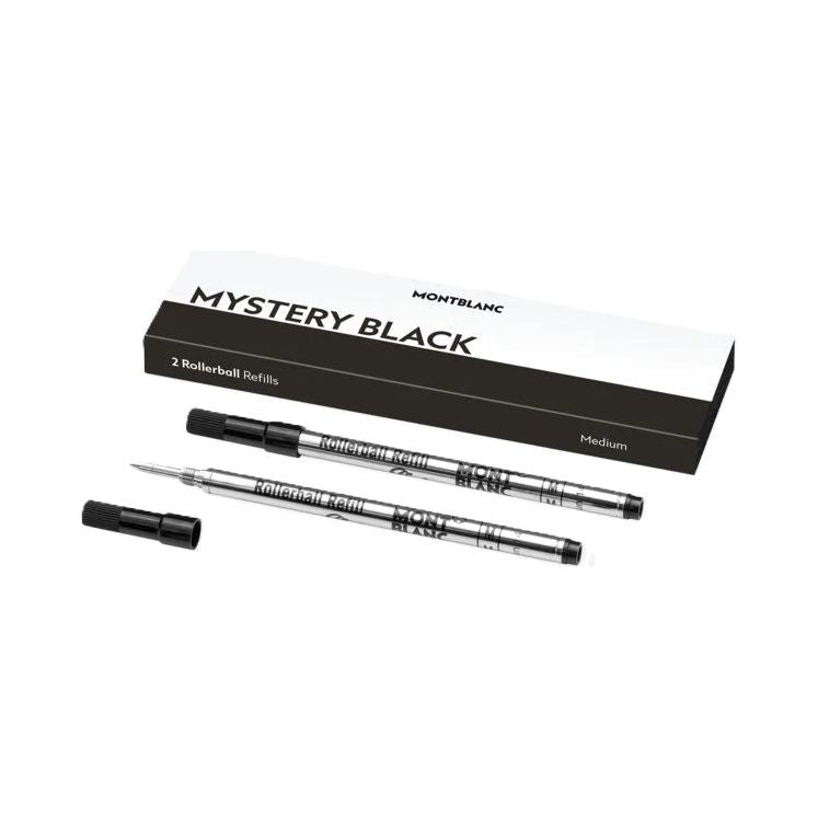 MONTBLANC Mod.  MISTERY BLACK - REFILLS  ROLLER BALL PEN - MEDIUM -2 PCS FASHION ACCESSORIES MONTBLANC