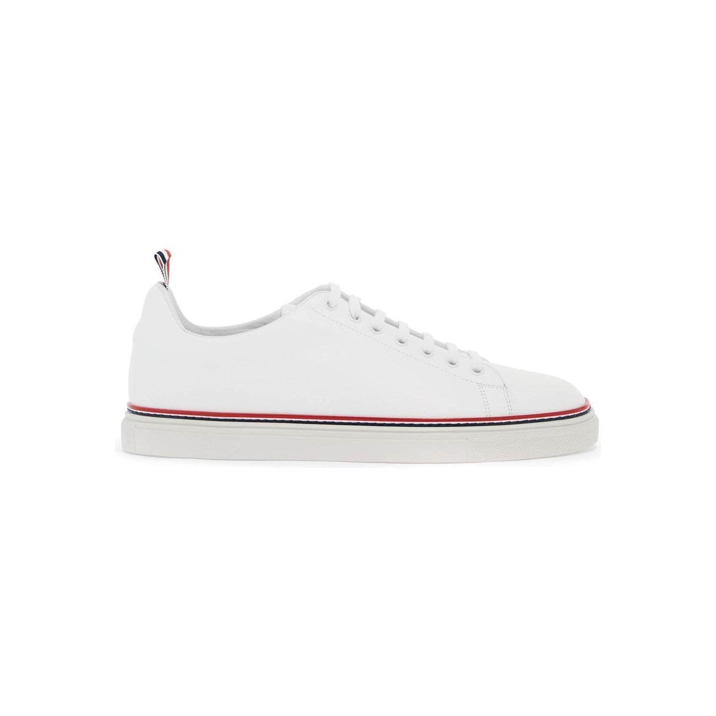 Thom Browne smooth leather sneakers with tricolor detail. Sneakers Thom Browne