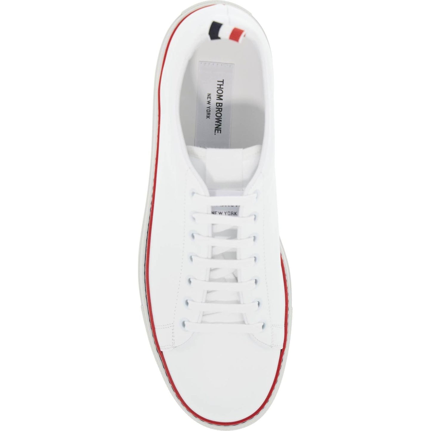 Thom Browne smooth leather sneakers with tricolor detail. Sneakers Thom Browne