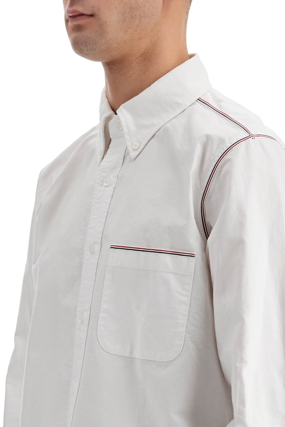 Thom Browne button-down shirt with gros-grain trim Shirts Thom Browne