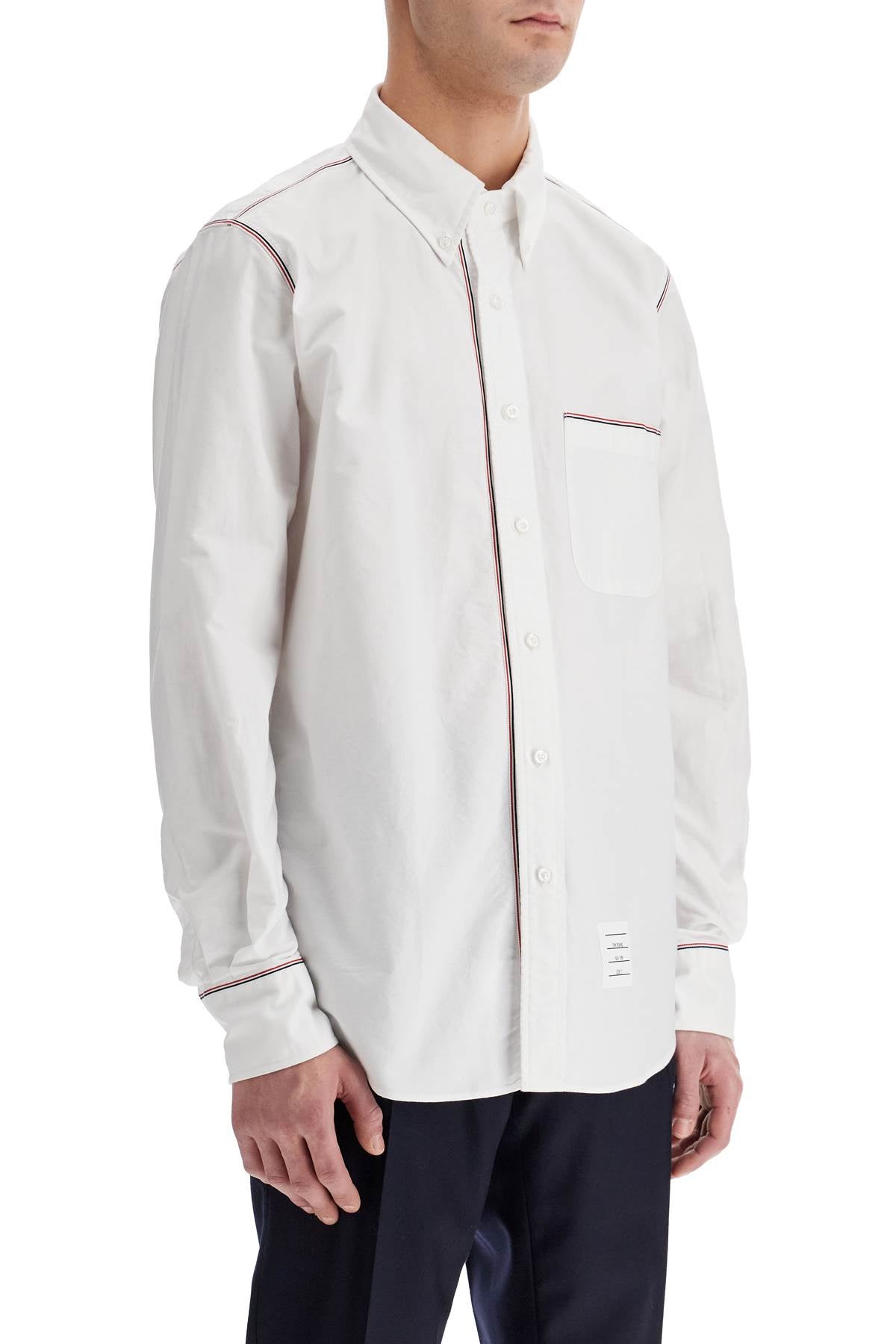 Thom Browne button-down shirt with gros-grain trim Shirts Thom Browne