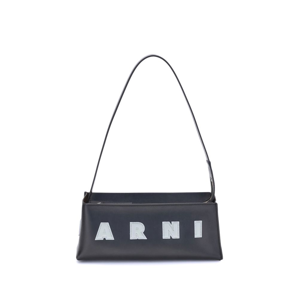 Marni Black Calf Leather Bos Taurus Shoulder Bag