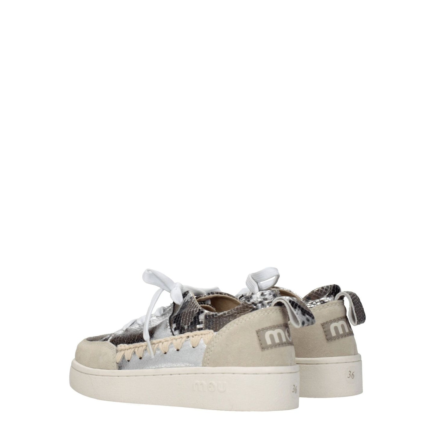 Mou Gray Leather Low Top Sneakers Mou