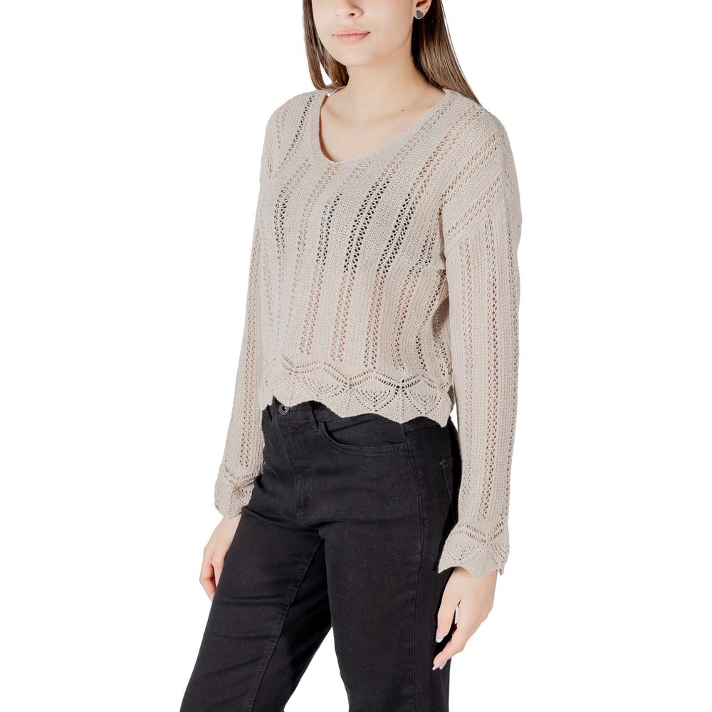 Only Beige Recycled Cotton Sweatshirt Only