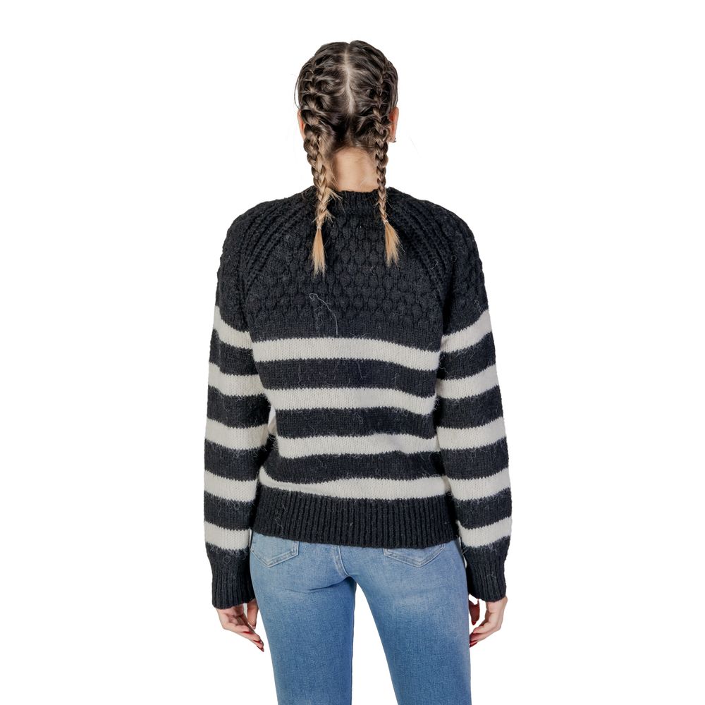 Only Black And White Recycled Polyester Sweatshirt Only