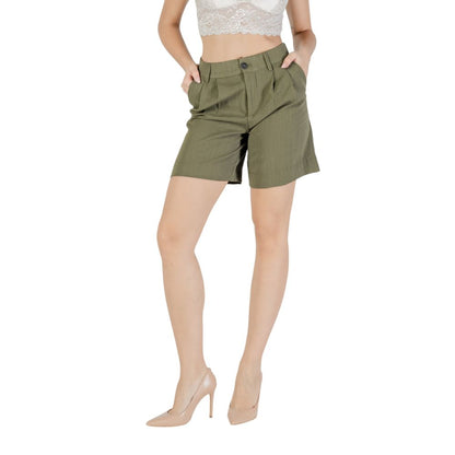 Only Green Viscose Bermuda Shorts Only