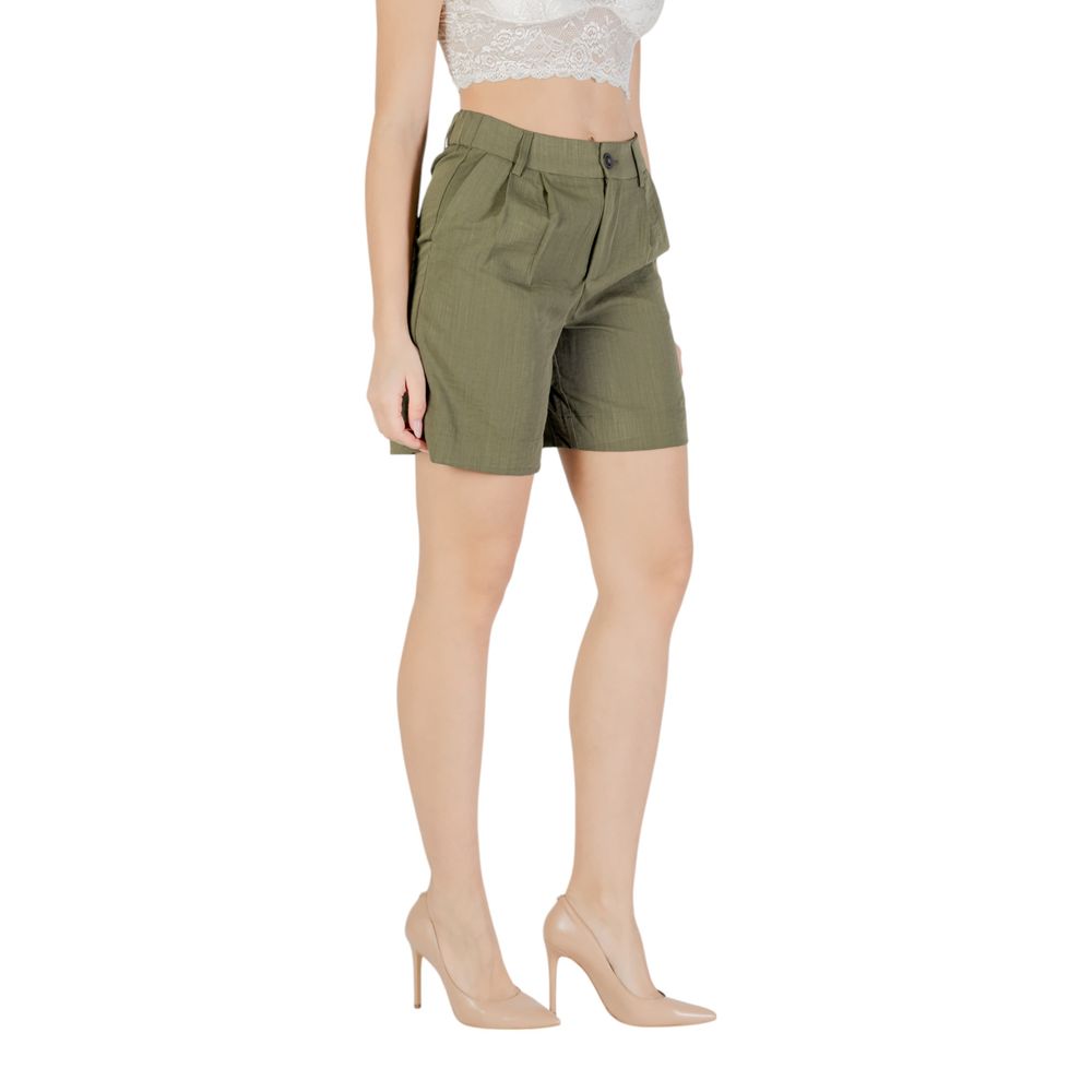 Only Green Viscose Bermuda Shorts Only