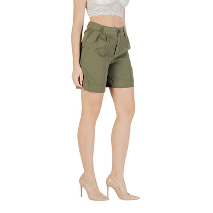 Only Green Viscose Bermuda Shorts Only