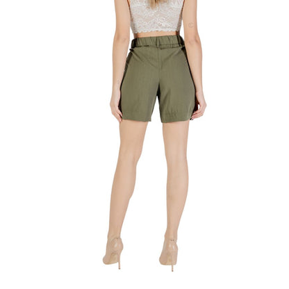 Only Green Viscose Bermuda Shorts Only