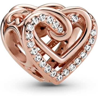PANDORA CHARMS Mod. SPARKLING ENTWINED HEARTS DESIGNER FASHION JEWELLERY