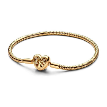 PANDORA MOMENTS Mod. FAMILY TREE HEART CLASP SNAKE CHAIN - Size 20 PANDORA