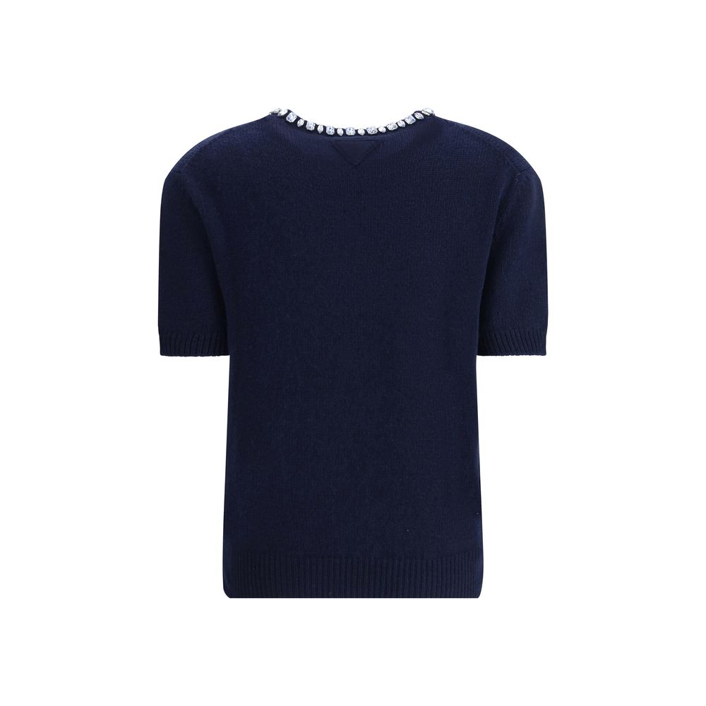 Prada Blue Fleece Wool Sweatshirt 1728,72470364320,Blue,Clothing,IT46 | S,IT48 | M,IT50 | L,Men,New with tags,Prada,Sweaters - Clothing,Sweatshirts - Sweaters - Clothing