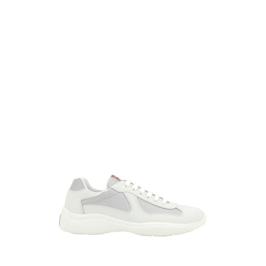Prada White Calf Leather Bos Taurus Low Top Sneakers