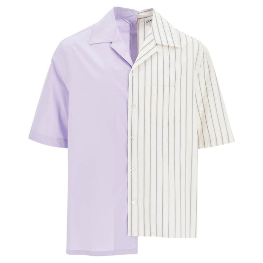 Lanvin asymmetric bowling shirt with Shirts Lanvin Light Gray