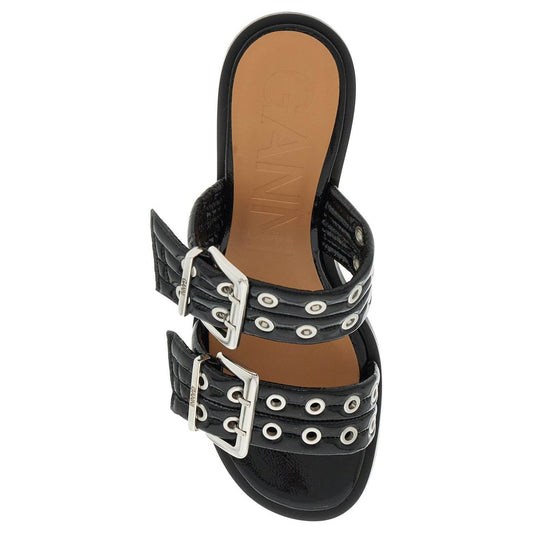 Ganni "women's patent buckle m Mules Ganni