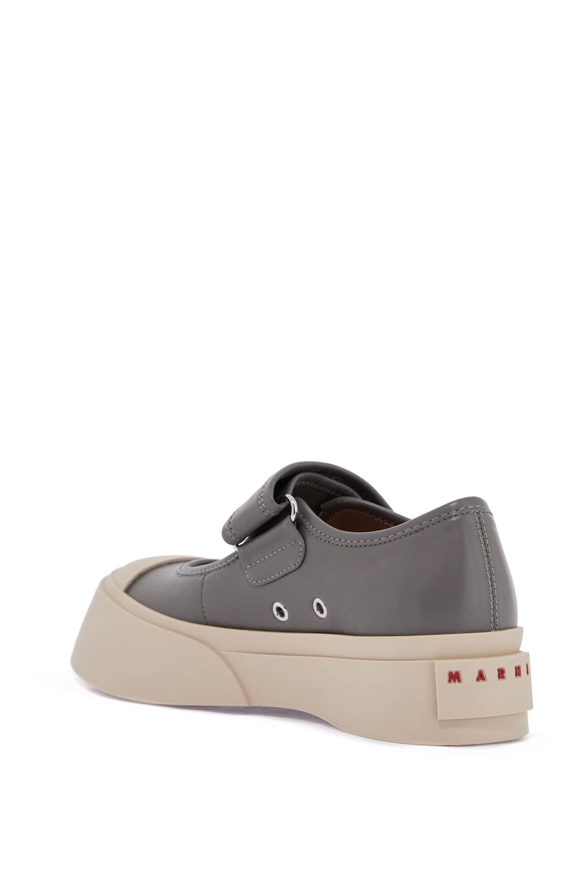 Marni gray calfskin low-top sneakers with hook-and-loop closure Sneakers Marni