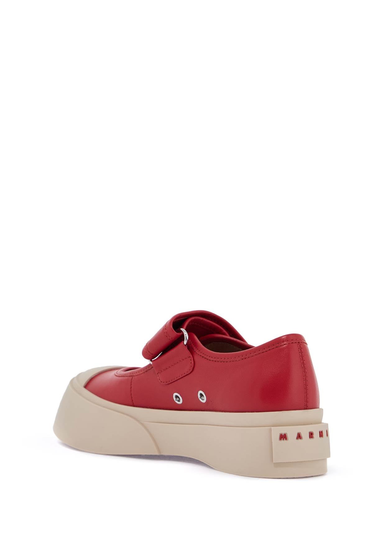 Marni intense crimson calfskin sneakers with velcro closure Sneakers Marni