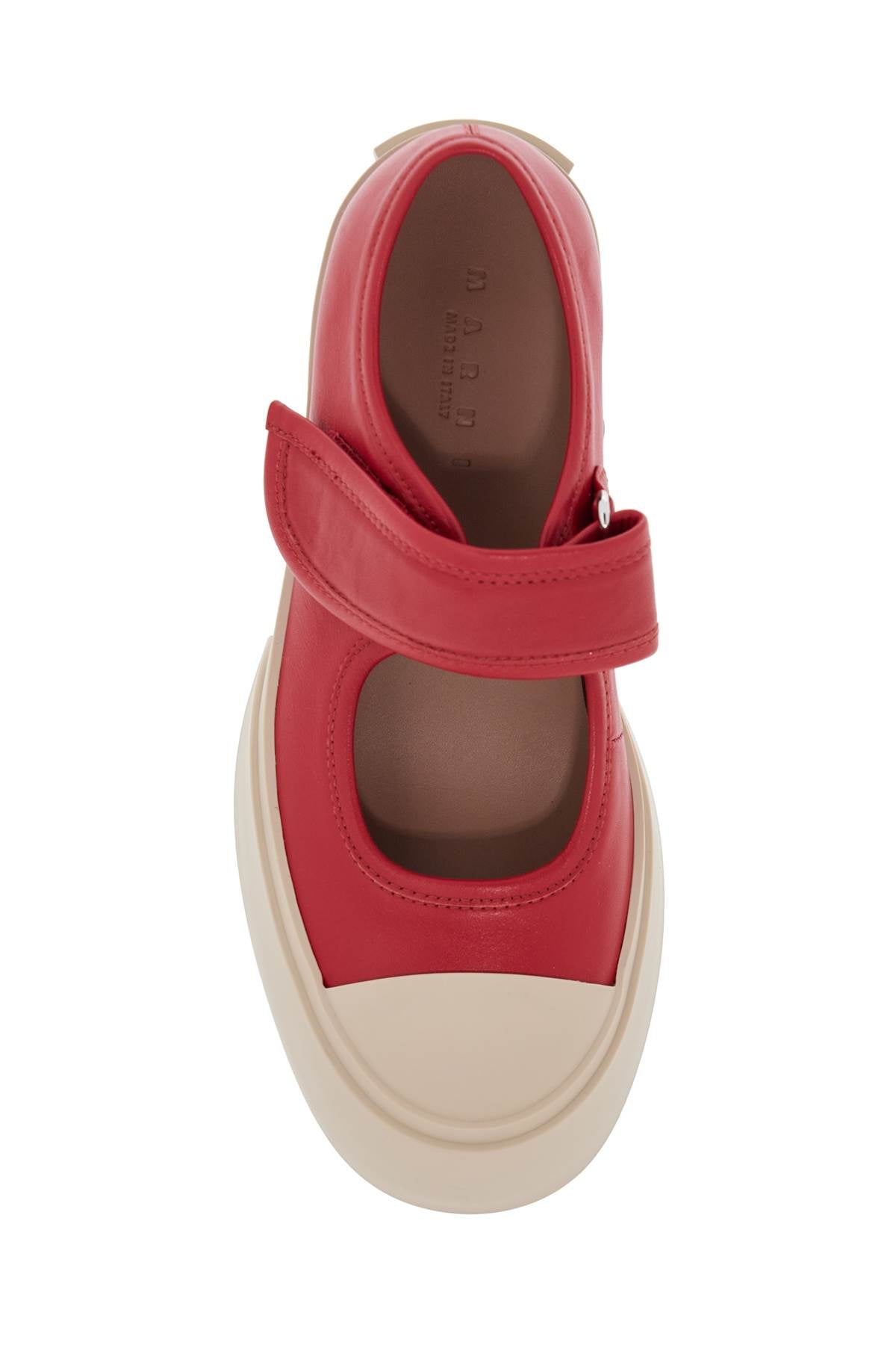 Marni intense crimson calfskin sneakers with velcro closure Sneakers Marni