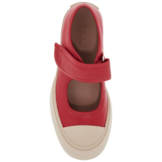 Marni intense crimson calfskin sneakers with velcro closure Sneakers Marni