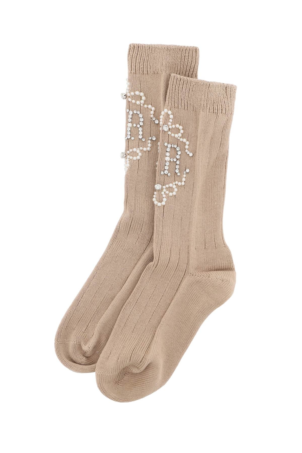 Simone Rocha sr socks with pearls and crystals