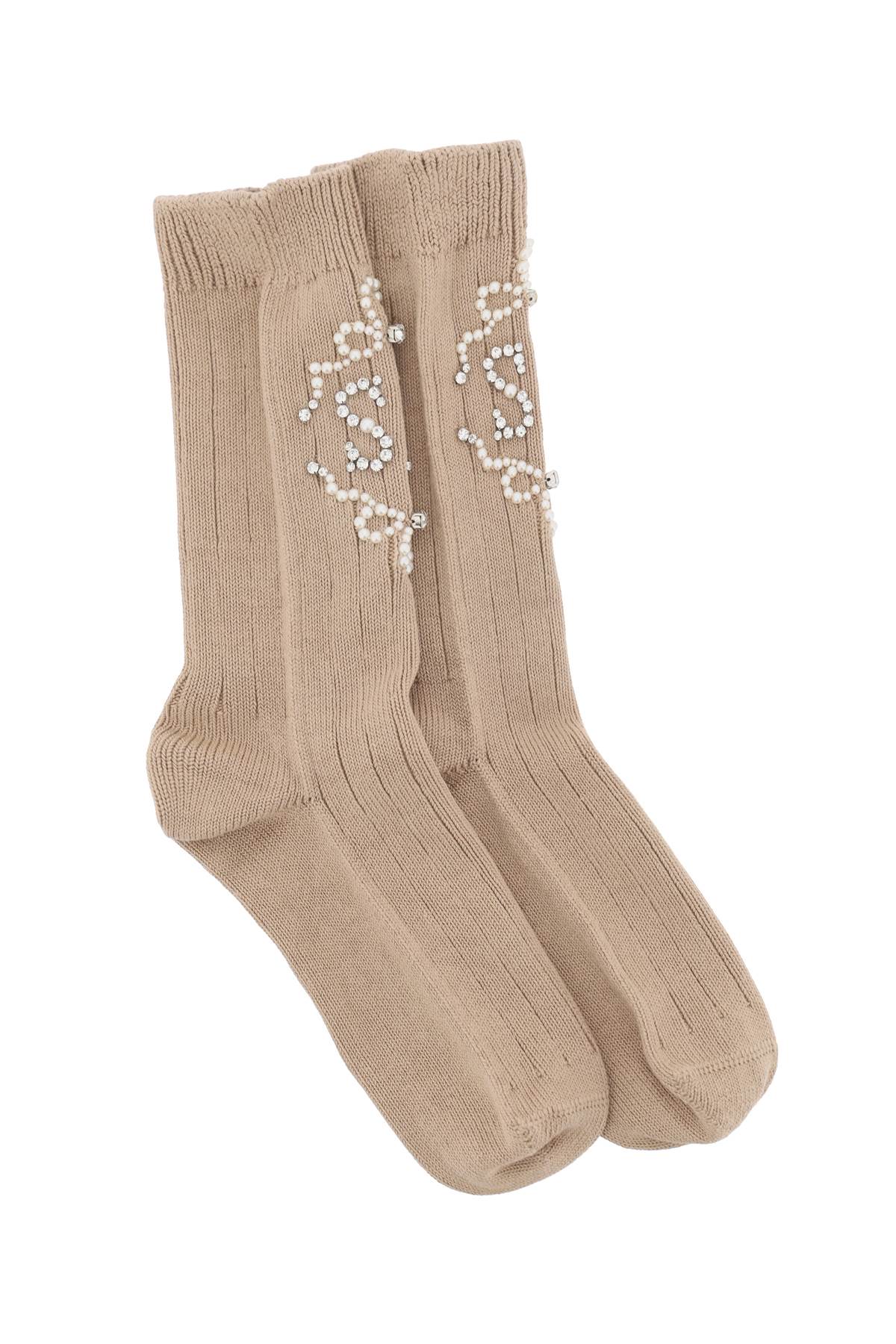 Simone Rocha sr socks with pearls and crystals